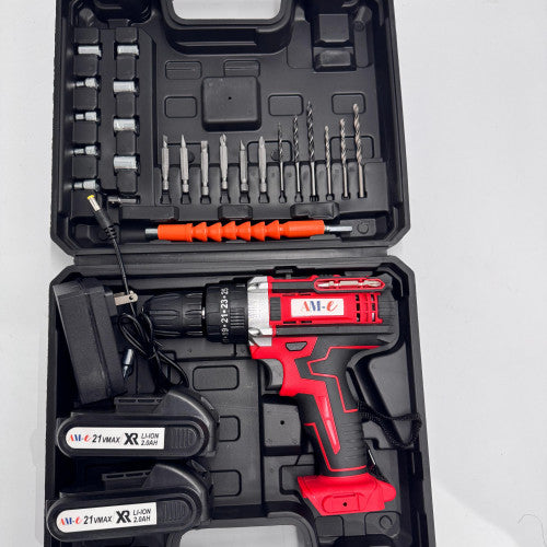 Set de Taladro Inalámbrico 21V – 26 Piezas | 2 Baterías